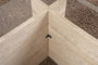 Hanah Home Mesa de Centro Vetrino Mármol Travertino Cristal Templado Melamina 105x40x65 cm